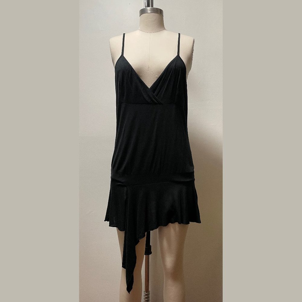 Lux Drapey Deep V Tunic Top (NWOT) – Black